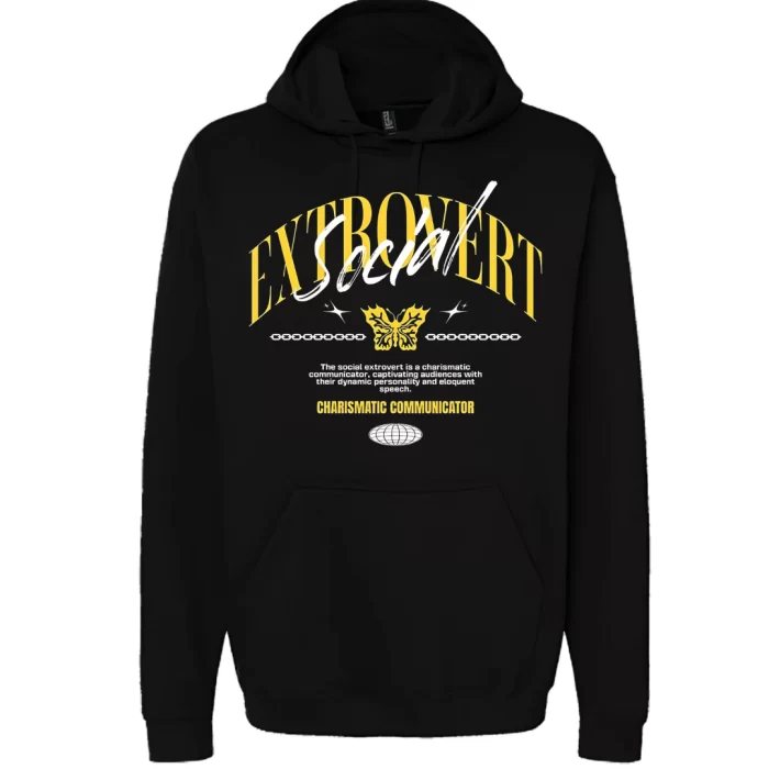 Extrovert Social - Hoodie Negra