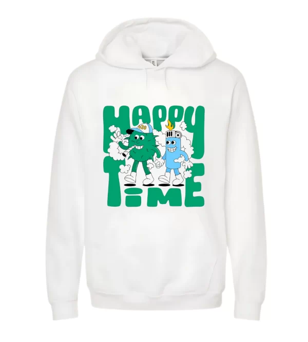 Happy Time - Hoodie Blanca