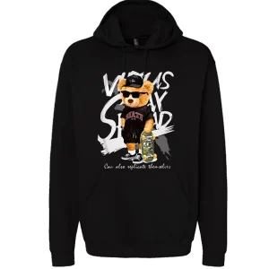 Oso Skate King Frontal - Hoodie Negra