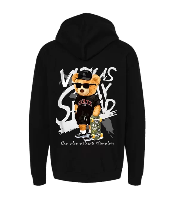 Oso Skate King - Hoodie Negra