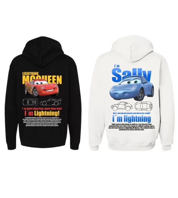 Pareja Cars - Rayo McQueen y Sally - Hoodies