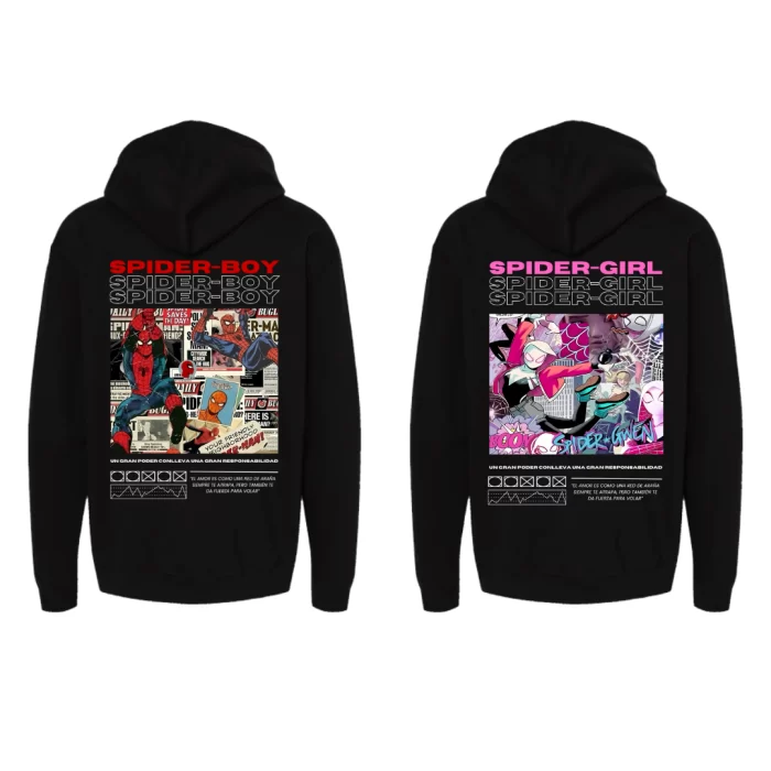 Pareja Spider Boy & Spider Girl - Hoodies
