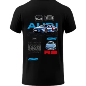 Playera Audi R8 Azul Posterior Black