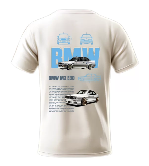 Playera BMW M3 E30 Azul Nude