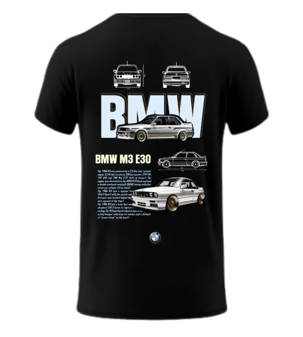 Playera BMW M3 E30 Posterior Black