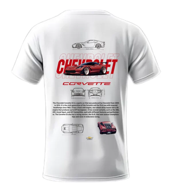 Playera Chevrolet Corvette Rojo Posterior
