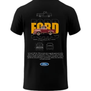 Playera Ford F-100 Clásica Roja Black Posterior