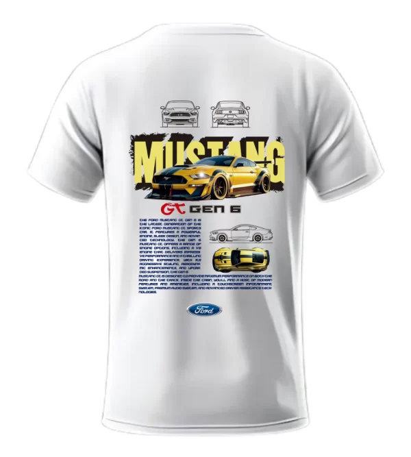 Playera Ford Mustang GT Amarillo Posterior