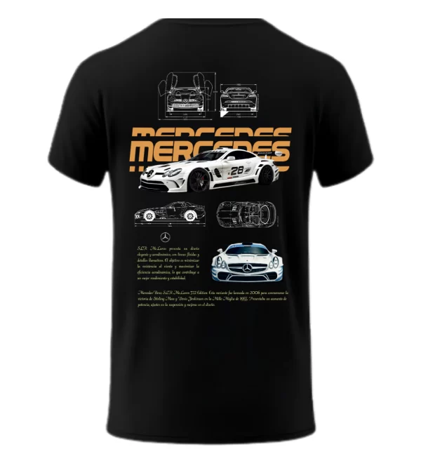 Playera Mercedes SLR Blanco Posterior Black