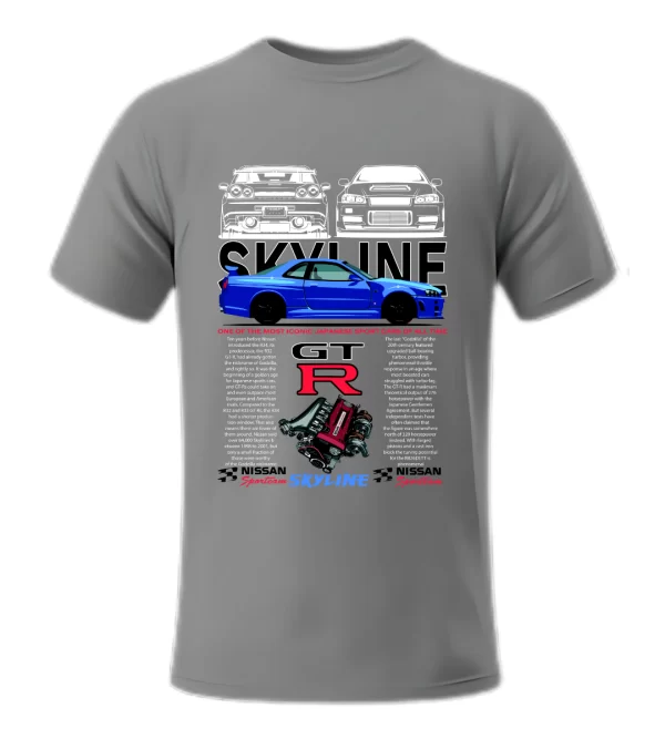 Playera Nissan Skyline Azul 01 Gray