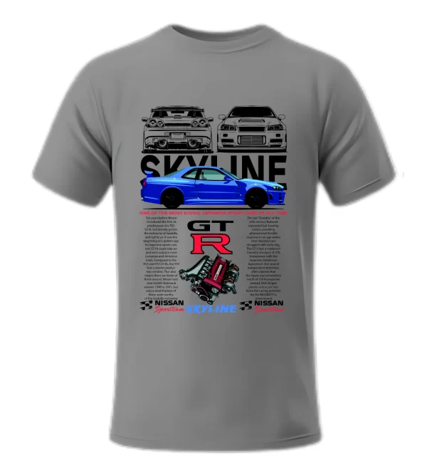 Playera Nissan Skyline Azul 02 Gray