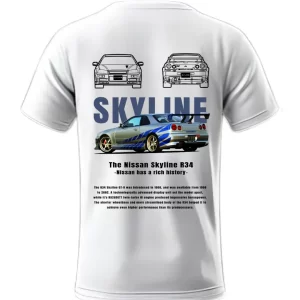 Playera Nissan Skyline Azul Posterior
