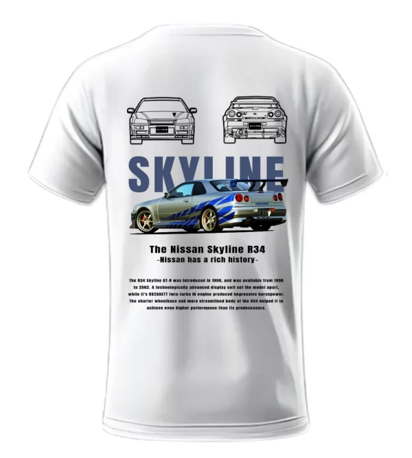 Playera Nissan Skyline Azul Posterior