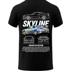 Playera Nissan Skyline GTR R34 Black Posterior