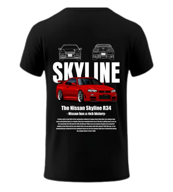Playera Nissan Skyline Rojo Black