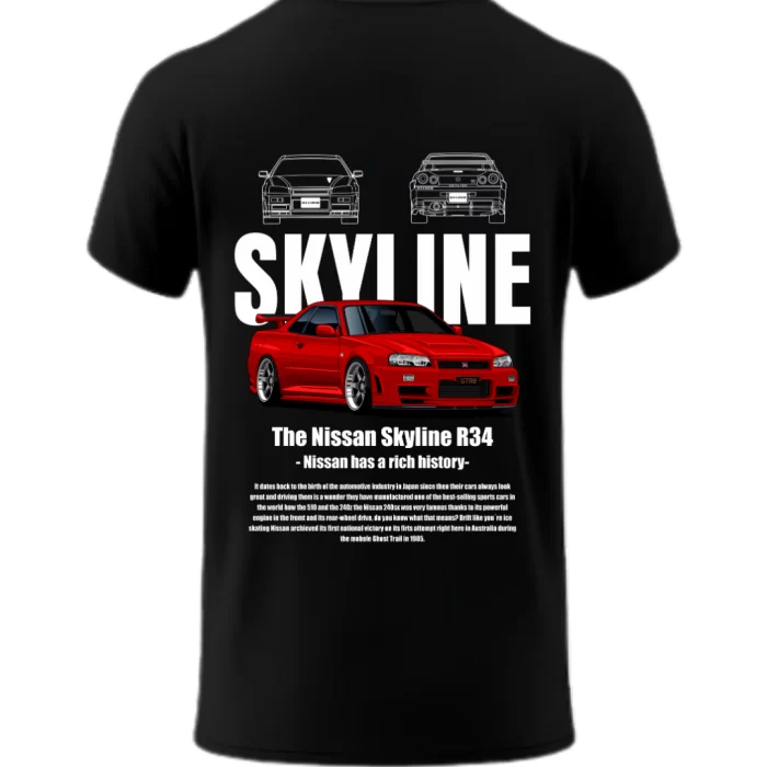 Playera Nissan Skyline Rojo Black