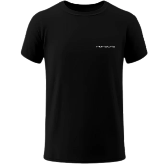 Playera Porsche Azul Cielo Frontal Black