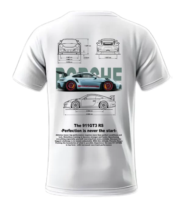 Playera Porsche Azul Cielo Posterior