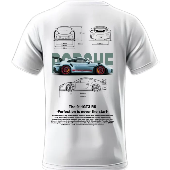 Playera Porsche Azul Cielo Posterior
