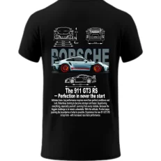 Playera Porsche Azul Cielo Posterior Black