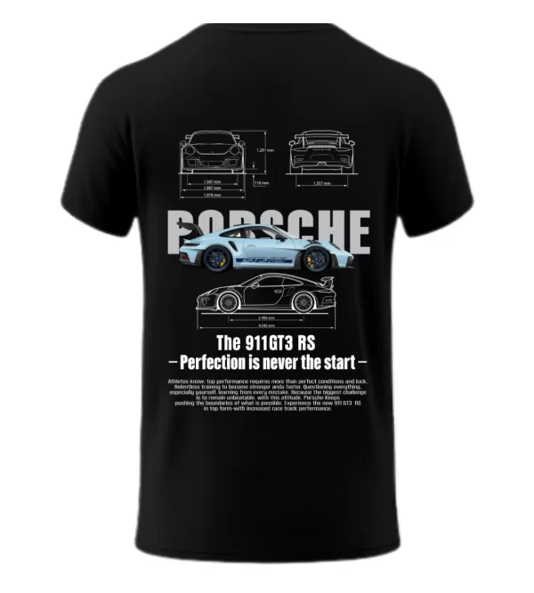 Playera Porsche Azul Posterior Black