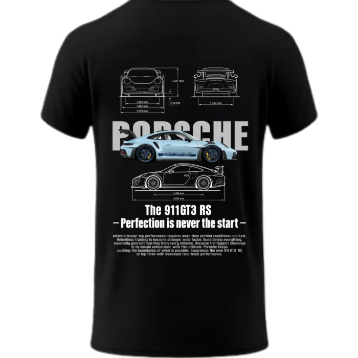 Playera Porsche Azul Posterior Black