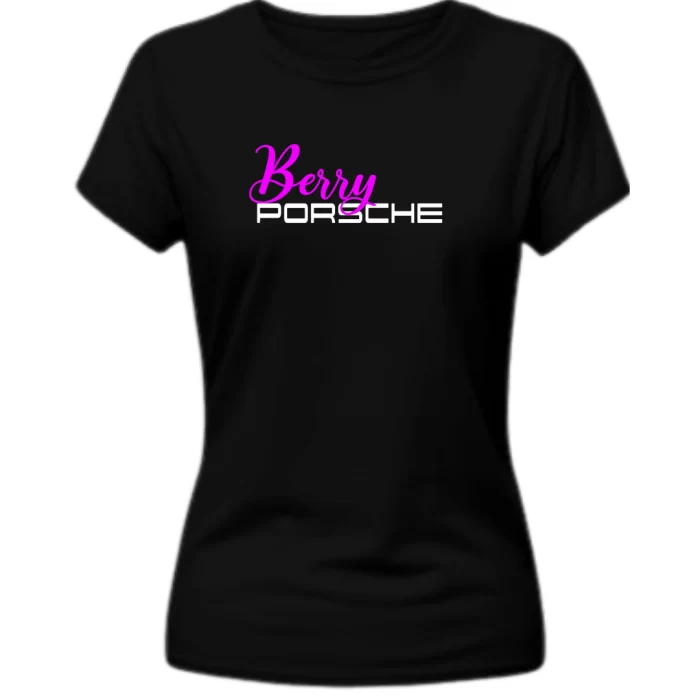 Playera Porsche Berry Black Mujer Frontal