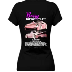 Playera Porsche Berry Black Mujer Posterior