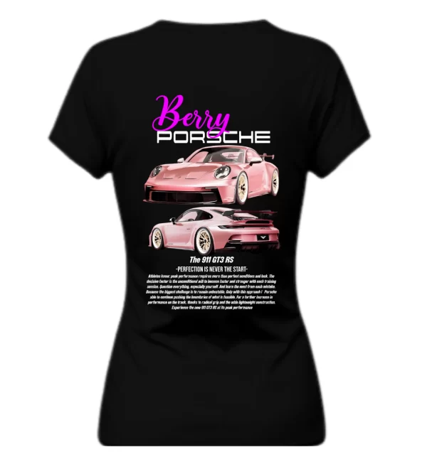 Playera Porsche Berry Black Mujer Posterior