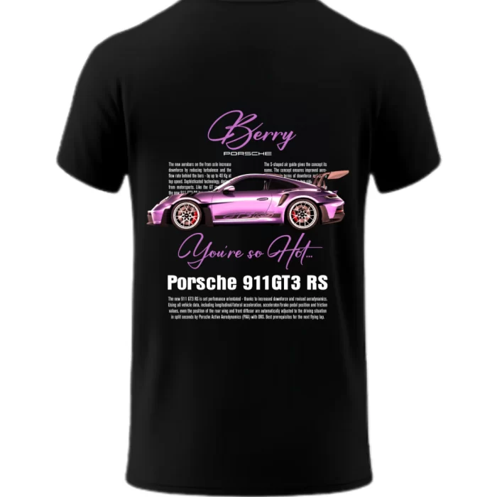 Playera Porsche Berry Posterior Black