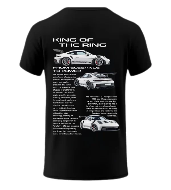 Playera Porsche Blanco Black Posterior