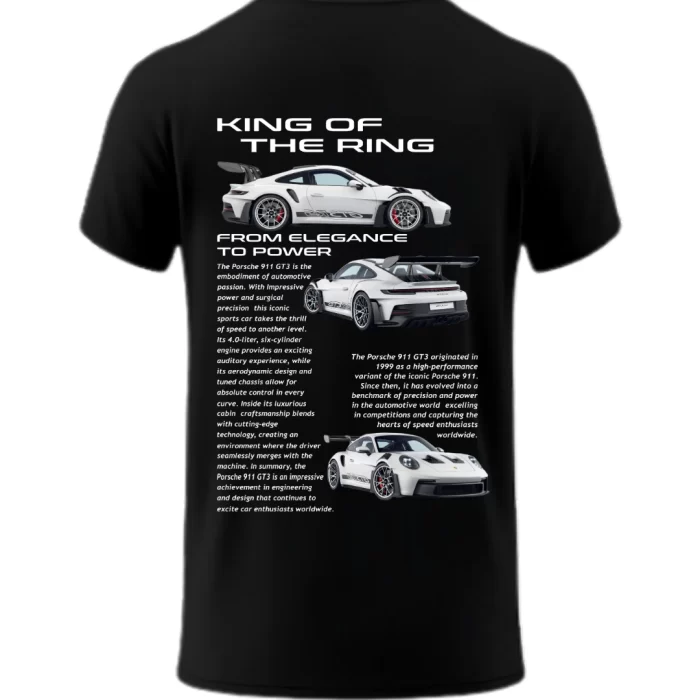 Playera Porsche Blanco Black Posterior