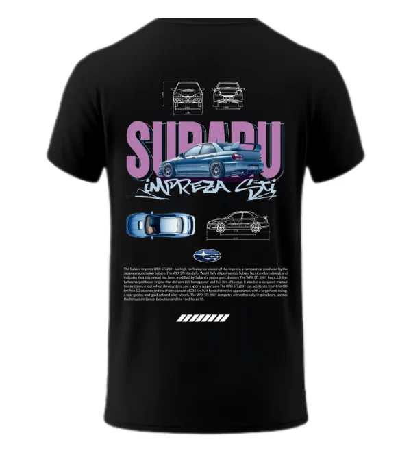 Playera Subaru Impreza STI Posterior Black