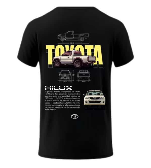 Playera Toyota Hillux Black Posterior