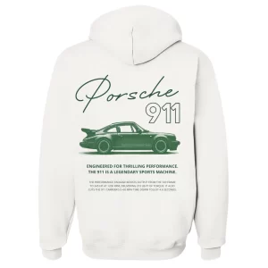 Porsche 911 Green - Hoodie Blanca
