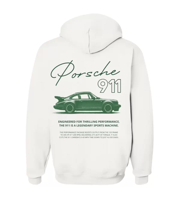 Porsche 911 Green - Hoodie Blanca