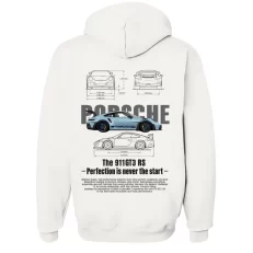 Porsche Azul - Hoodie Blanca