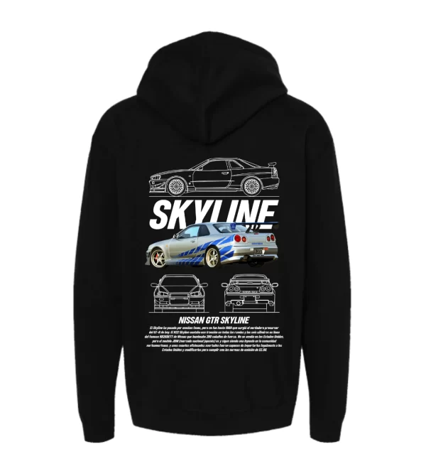 Nissan Skyline- Hoodie Negra