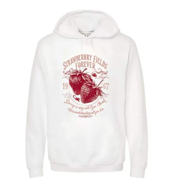 Strawberry Fields - Hoodie Blanca