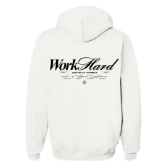 Work Hard - Hoodie Blanca