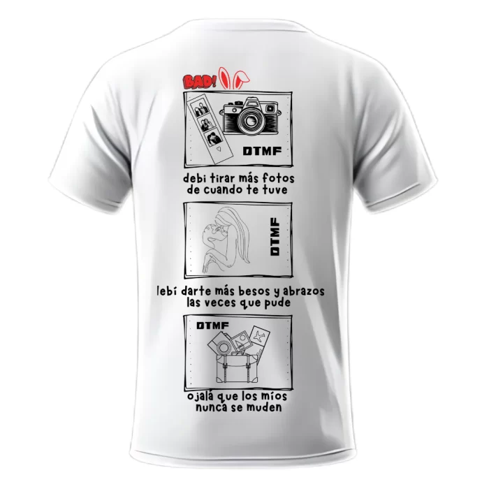 Playera Bad Bunny DTMF 03 Blanca