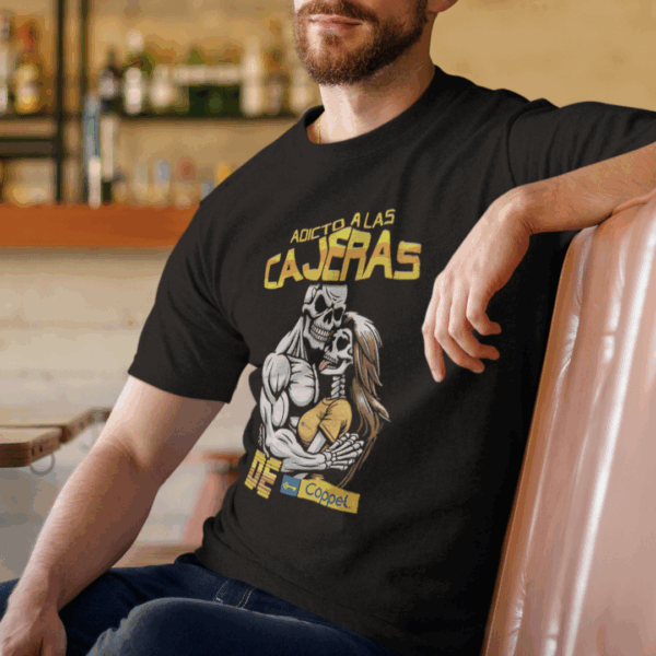 modelo playera adicto a las cajeras de Coppel cua