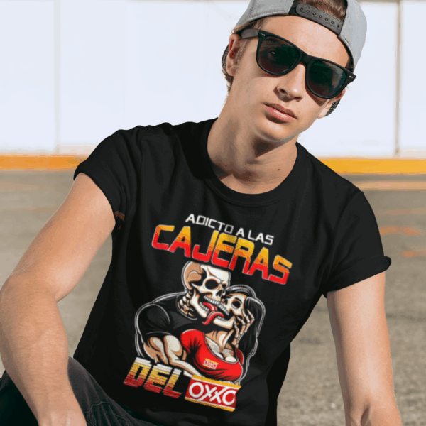 modelo playera adicto a las cajeras del Oxxo cua