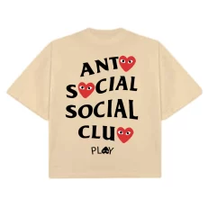 Boxy Fit AntiSocial Social Club Hearts - Nude Espalda