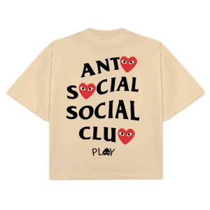 Boxy Fit AntiSocial Social Club Hearts - Nude Espalda