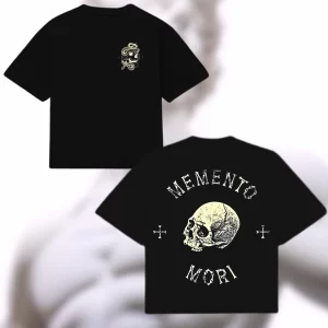 Boxy Fit Memento Mori Skull - Negro