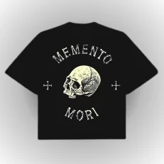 Boxy Fit Memento Mori Skull - Negro Espalda