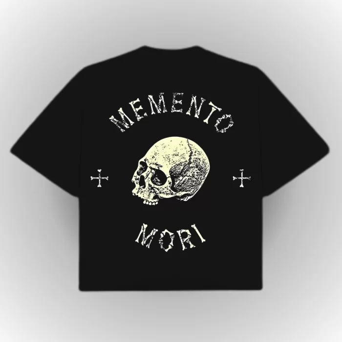 Boxy Fit Memento Mori Skull - Negro Espalda