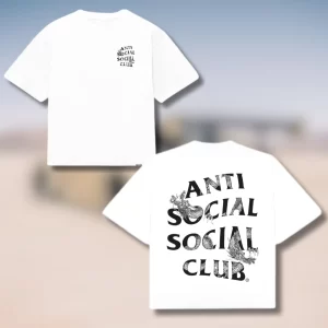 Boxy Fit Antisocial Social Club Dragón - Blanca