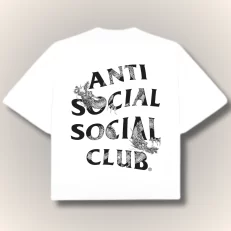 Boxy Fit Antisocial Social Club Dragón - Blanca Espalda